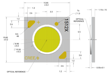Mechanical Drawing - Cree LED XLamp® CXA1507 & CXA1512 LED Arrays